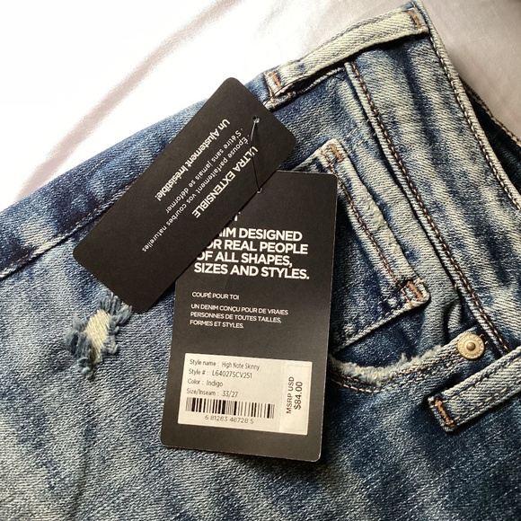 1110. Silver High Note Skinny Jean NWT Size 33 - Picture 4 of 4